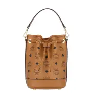 MCM Monogram Printed Drawstring Top Handle Bag One size Brown