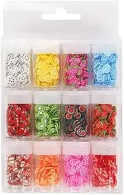 ZIENVE 12 Styles Assorted Fruit Slime Charms, 3D Polymer Slices for DIY Crafts, Resin Making, Lip Gloss, Nail Art, and Cellphone Decorations