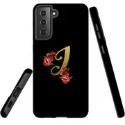 For Samsung Galaxy S21 FE Case Armour Cover, Embellished Letter I
