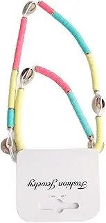 [Respicefinem] Vintage Beautiful Skin Friendly Cute Shell Necklace Anklet Set For Women Ideal For Birthdays Weddings Parties And Holidays Made Of Premium Shells And Soft Pottery