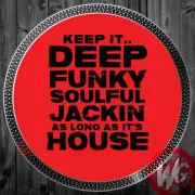 PAIR of DJ Turntable Slipmats 12 inch - KEEP IT HOUSE SLIPMATS