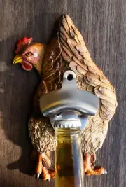 Rustic Western Country Farm Chicken Hen Butt Backside Wall Bottle Cap Opener