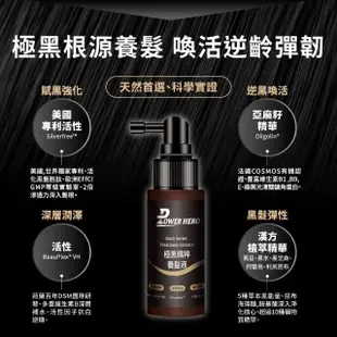 【PowerHero 勁漢英雄】洗髮養髮1+1組(養髮液60ml+洗髮精500ml、強健豐盈/極黑精粹)