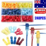240PCS T-Tap Quick Splice Electrical Wire Crimp Terminals Cable Connectors Kit