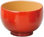 Masano Wash Vermilion 3.0 x 4.2 x 4.2 inches (7.5 x 10.8 x 10.8 cm), Echizen Lacquerware Color Soup Bowl, Washed Vermilion White