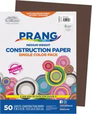 (Formerly Sunworks) Construction Paper, Dark Brown, 9" X 12", 50 Sheets