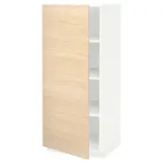 METOD high cabinet with shelves, white/Askersund light ash effect, 60x60x140 cm
