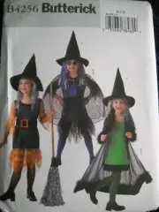 Witch Costumes Girls size 6-8 Butterick 4256 Sewing Pattern *