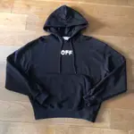 保證正品 OFF WHITE 黑色 OVERSIZE 連帽長袖T恤 帽T 大學帽T SIZE XL 適合 XXL