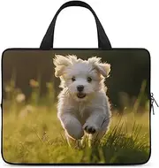 Laptop Case Sleeve Shockproof Computer Carrying Bag Puppy Crossing The Grass Laptop Bag Tote Lightweight Notebook Case Cover Traveling Briefcase Handle Bags for Travel Business 13inch