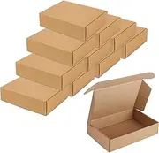 10 Pack Small Shipping Boxes - Brown Corrugated Cardboard, Foldable Paper Gift Box for Mailing and Packing Mailer, 5.9"x3.9"x1.6".Ideal for Crafts, Gifts, and Small Items.