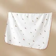 ZONEY Baby Blanket, 100% Organic Cotton Cute Newborn Swaddle, Double Layer Infant Receiving and Multi-Purpose Blanket,Lightweight Quilt Bath Towel Blanket for 0-12 Months,33.3x33.3(Moon)