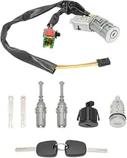 Lock Cylinder for Citroen C2 2003-2010, Car Ignition Lock Key Steering Lock Left Right Door Lock Cylinder Set 4162AH/9170T5