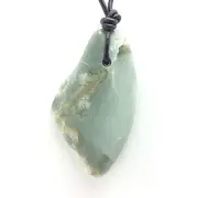 Wyoming Nephrite Jade Pebble Pendant Olive Green Polish Stone Necklace WY #33
