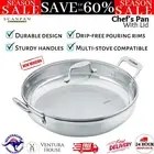 Scanpan Impact 32cm Stainless Steel Pan with Glass Lid Sauce Frypan Oven Safe AU