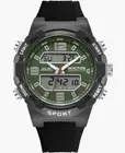 Kenneth Cole Reaction Ana-Digital Silicone Strap Watch, 46mm BLACK