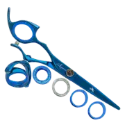Sharkfin Shears Professional Left Handed Super Swivel Blue 6.25" Scissors