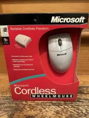 VTG Microsoft Cordless Wheel Mouse Wireless X04-86288 Serial Port PS/2 W/ Box.