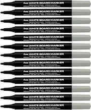Pentel WhiteBoard Marker 1.3mm Bullet Point Black Ink, Box of 12 Markers (MW5S-A)