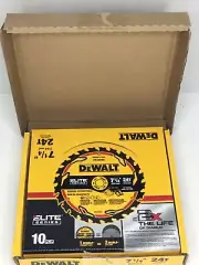 DeWalt 10 Pack of DWAW71424 Elite 7-1/4” x 24-Tooth Carbide Circular Saw Blades