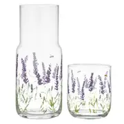 2pc Ashdene Lavender Fields 1L Crystal Carafe Water Pitcher & 450ml Glass Set