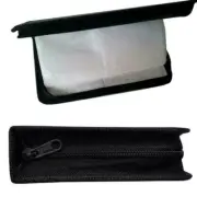 80Disc CD-Holder DVD Case Storage Wallet VCD Organizer Black Faux-Leather Q7S2