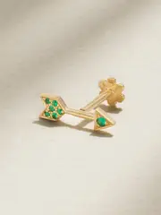 [MARIA TASH] MARIA TASH - Arrow 18-karat Gold Emerald Single Earring - One size One size Gold