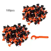 100x Tile Leveling System Clips Levelling Spacer Tiling Tool Floor Wall Wrench