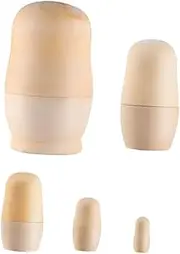 NAMOARLY 1Set Blank Nesting Dolls Unfinished Wooden Stacking Dolls DIY Tabletop Ornaments for Home Decor Craft for Unique