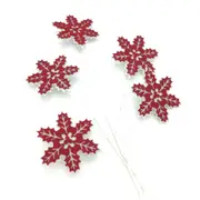 White Red Snowflake Spray 65cm