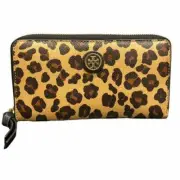 Tory Burch Leopard Pvc Round Zipper Long Ladies Used Next Day Delivery J