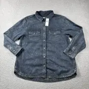 American Eagle Shirt Womens M Denim Long Sleeve Snap Front Pockets Western NWT