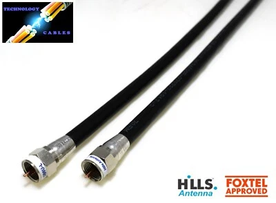 Hills PREMIUM RG6 Quad Shield Coax F-Type Male Cable 0.3m-50m TV Antenna Foxtel