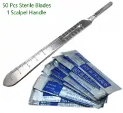 Blades Carving Model Tools Kit Sculpting Knife Stainless Steel Handle Tool 50pcs