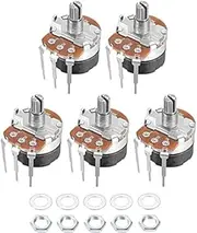 XYWHPGV WH138 Potentiometer with Switch 5K Ohm Variable Resistors Single Turn Rotary Carbon Film Taper 5pcs(9817d 5ec45 34109 2c63c ce174 40451