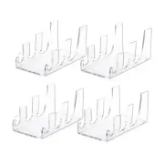 2X(4 Pcs Plate Dinnerware Display Stand Acrylic Clear Plate Stand China4092