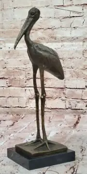 Art by Lost Wax Method Vienna Bronze Bugatti Stork Sculpture Figurine Decorative