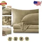 Twin Size Camel Flannel Sheets - Ultra Soft, Lightweight & Cozy 3-Piece Set