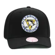 Mitchell & Ness Pittsburgh Penguins Team Ground Precurved Snapback Hat Cap Black