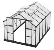 PREMIUM HEAVY DUTY 2.4m * 3.7m ALUMINIUM POLYCARBONATE GARDEN HOTHOUSE