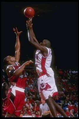 Forward Daymond Forney Fresno State Bulldogs shoots the ball as UN- Old Photo