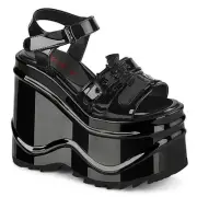 Pleaser Demonia 6" Wedge Pf Hook Loop Ankle Strap Sandals Adult Women Wave/13