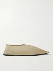 [The Row] The Row - Sock Leather-trimmed Mesh Flats - Beige - IT42 IT 42 Neutrals