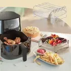 Baking Tray Skewers Air Fryer Stainless Steel Holder BBQ Rack Double-deck AU
