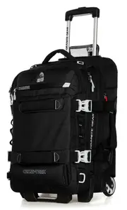 Granite Gear Water-Resistant Wheeled Duffle With Backpack Strap Suitcase Luggage Tote Carry On Sofecase G2022-0001 Black