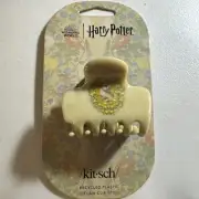 New Harry Potter Wizarding World x Kitsch Beige Claw Clip Hufflepuff Crest