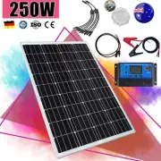 250W 12V Solar Panel Complete Kit Generator Camping Power Battery Charger Mono