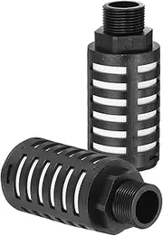 uxcell Pneumatic Muffler G 3/4, 2 Pack Plastic Air Compressor Exhaust Muffler Filters Air Solenoid Valve Muffler Fitting for Automation Pneumatic Equipment, Black