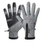 Winter Gloves Thermal Touch Screen Thermal Windproof Warm Grey