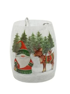 Stony Creek at Home 5.5" Holiday Gnomes Lighted Vase Deer